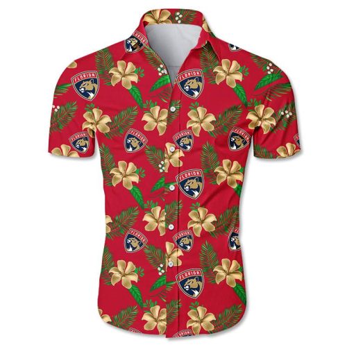 Florida Panthers Hawaiian Shirt: Tropical Floral Button Up for Fans