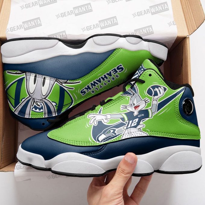 Seattle Seahawks Bugs Bunny Air Jordan 13 Sneaker Custom For Fans Gift