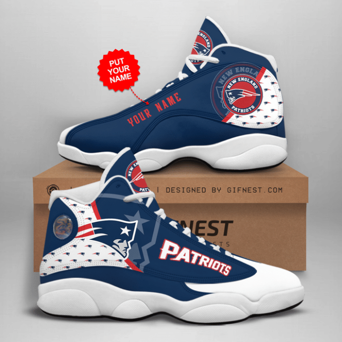 New England Patriots Air Jordan 13 Sneaker Custom For Fans Gift
