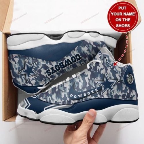 Dallas Cowboys Camo Air Jordan 13 Sneaker Custom For Fans Gift