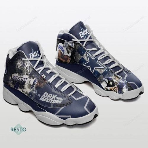 Dallas Cowboys Dak Prescott Air Jordan 13 Sneaker Custom For Fans Gift