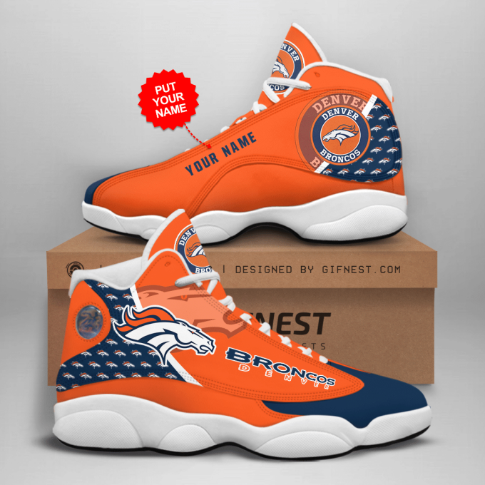 Denver Broncos Air Jordan 13 Sneaker Custom For Fans Gift