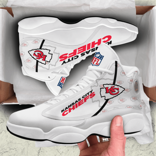 Kansas City Chiefs White Luxury Air Jordan 13 Sneaker Custom For Fans Gift