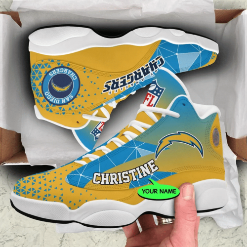 Los Angeles Chargers Air Jordan 13 Sneaker Custom For Fans Gift