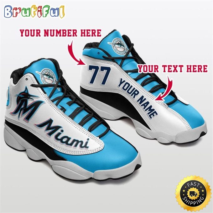 Miami Marlins Air Jordan 13 Sneaker Custom For Fans  Unisex Shoes Gift