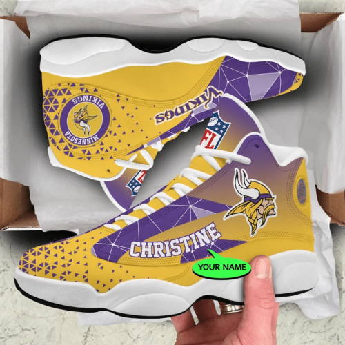 Minnesota Vikings Air Jordan 13 Sneaker Custom For Fans Gift