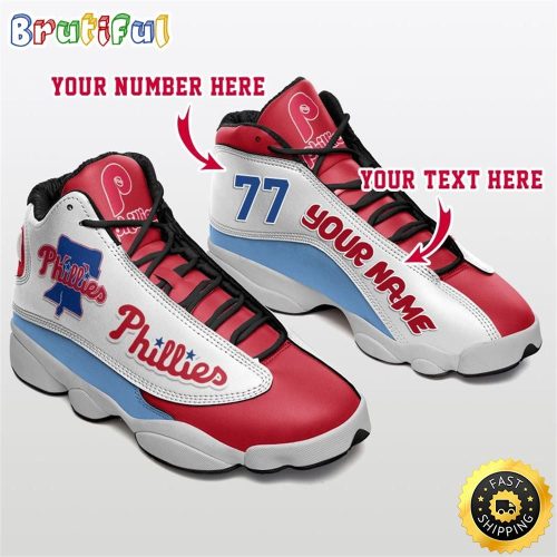 Philadelphia Phillies Air Jordan 13 Sneaker Custom For Fans  Unisex Shoes Gift