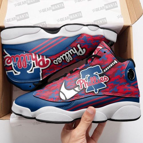 Philadelphia Phillies Camo Air Jordan 13 Sneaker Custom For Fans  Unisex Shoes Gift