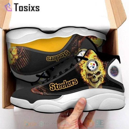 Pittsburgh Steelers Skull Air Jordan 13 Sneaker Custom For Fans Gift