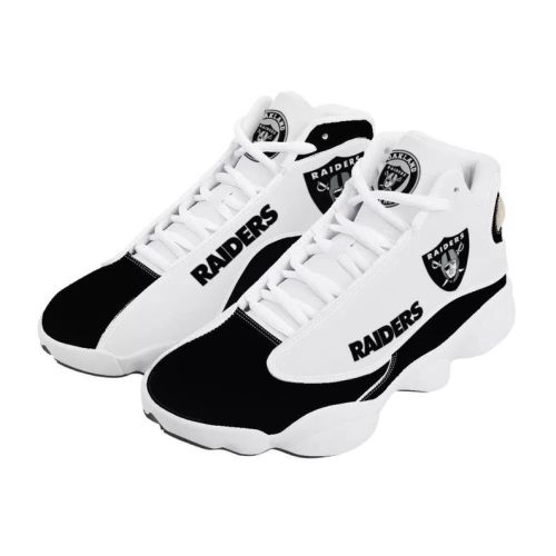 White Las Vegas Raiders Air Jordan 13 Sneaker Custom For Fans Gift