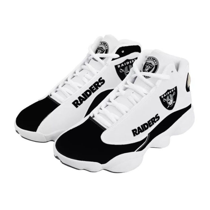 White Las Vegas Raiders Air Jordan 13 Sneaker Custom For Fans Gift