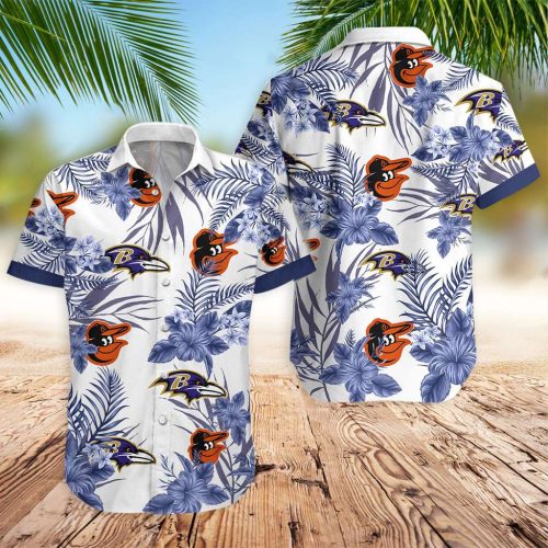 Baltimore Ravens Orioles Hawaiian Shirt: Official NFL MLB Fan Gear