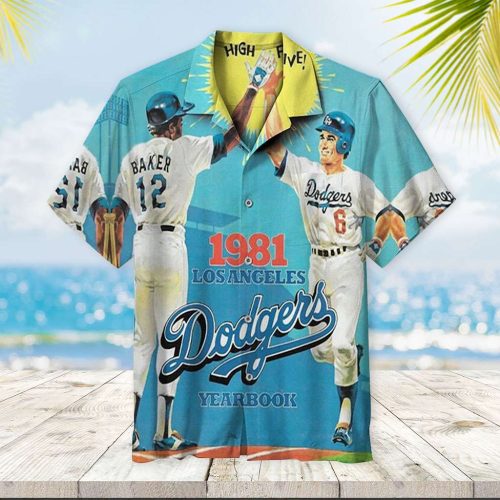 Vintage 1981 Los Angeles Dodgers Hawaiian Shirt - Official MLB Merchandise