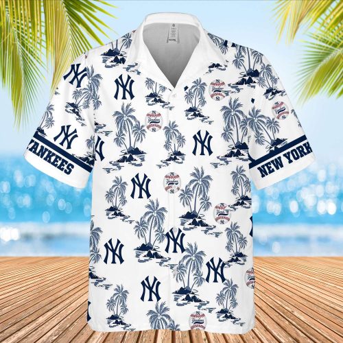 New York Yankees Logo Hawaiian Shirt - Full Print Design