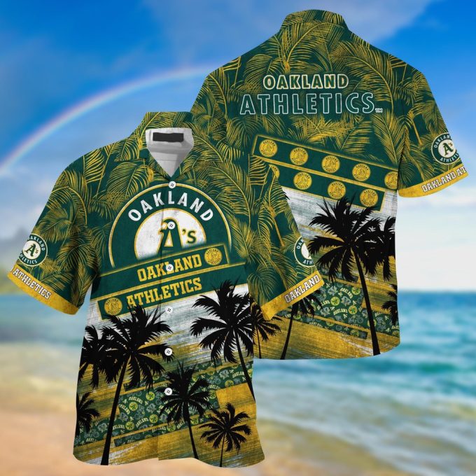MLB Oakland Athletics Hawaiian Shirt: Palm Tree Pattern for Fans & Sports