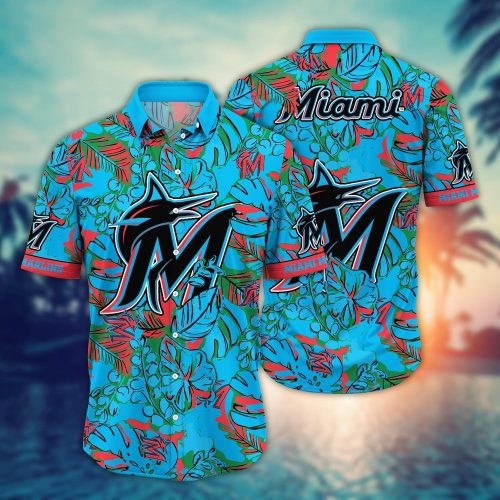MLB Miami Marlins Hawaiian Shirt: Fan Favorite Flower Palm Tree Design