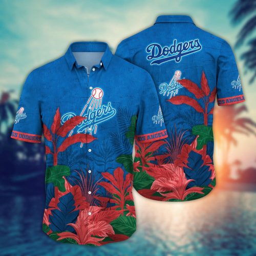 Los Angeles Dodgers Hawaiian Shirt: Tropical Trees Pattern for Fans