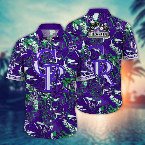 MLB Colorado Rockies Hawaiian Shirt: Fan Paradise with Flower and Palm Tree Design