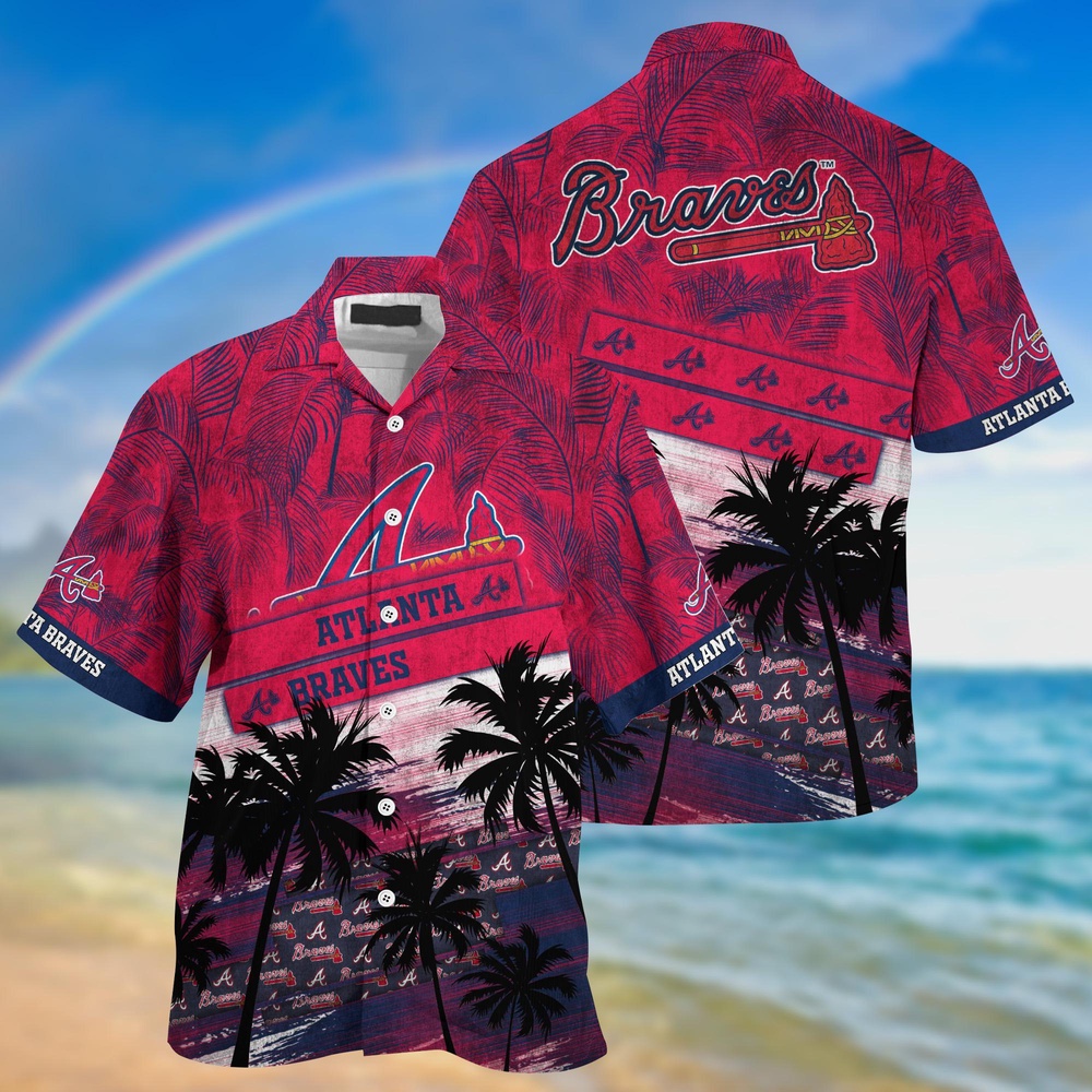MLB Atlanta Braves Hawaiian Shirt: Palm Tree Pattern for Fans Official Sports Gear MLB Atlanta Braves Hawaiian Shirt: Palm Tree Pattern for Fans Official Sports Gear