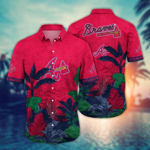 MLB Atlanta Braves Hawaiian Shirt for Fans – Tropical Trees Pattern