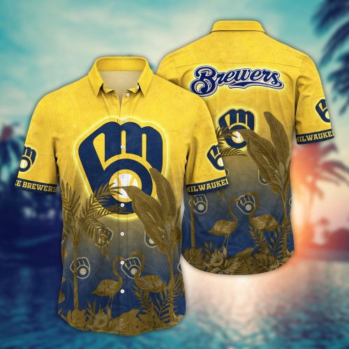MLB Milwaukee Brewers Hawaiian Shirt: Chase the Sunset Fan Gift