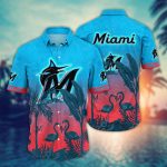 MLB Miami Marlins Hawaiian Shirt: Sunset Chase Gift for Fans