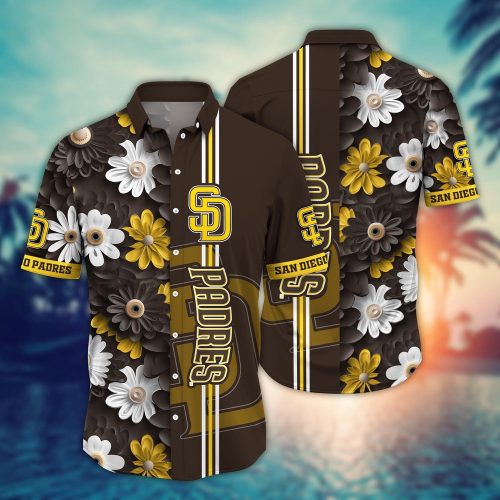 MLB San Diego Padres Hawaiian Shirt: Floral Finesse for Sports Fans