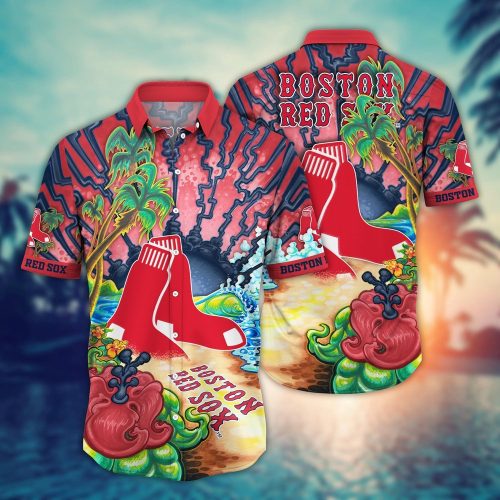 MLB Boston Red Sox Hawaiian Shirt: Diamond Dreamscape for Sports Fans