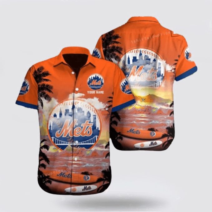 MLB New York Mets Custom Hawaiian Shirt: Surf in Style & Show Your Fan Spirit!