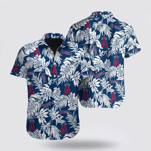 Los Angeles Angels Hawaiian Shirt: Palm Leaf Pattern for MLB Fans