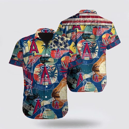 Personalized MLB Los Angeles Angels Hawaiian Shirt - Beach Fan Gear