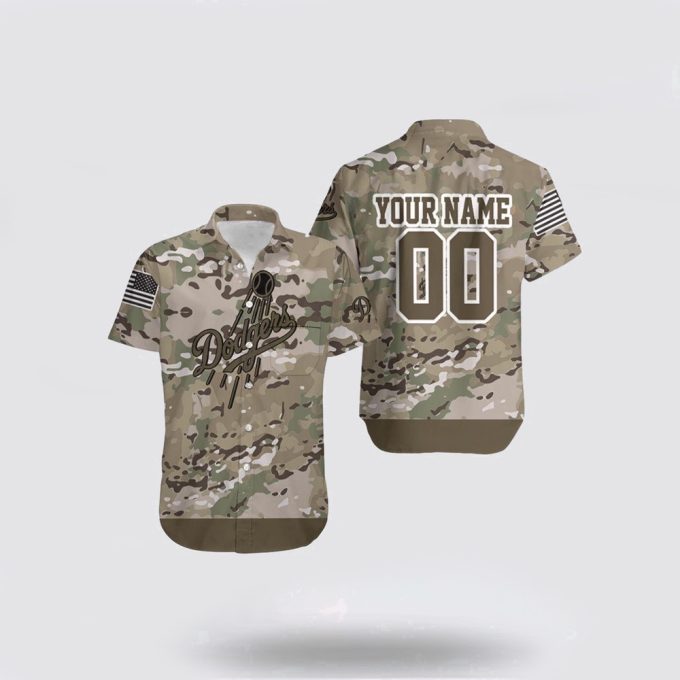 Los Angeles Dodgers Camouflage Veteran Hawaiian Shirt – Customized MLB Fan Gear