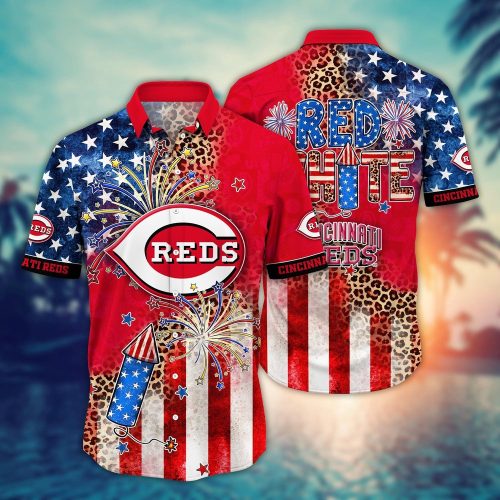 MLB Cincinnati Reds Independence Day Aloha Shirt - Cool Fans Only!