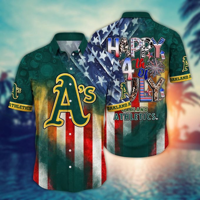MLB Oakland Athletics Independence Day Hawaiian Shirt – Trendy Hawaiian Tops for Cool Fans