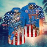 MLB Los Angeles Dodgers Hawaii Shirt Independence Day Aloha Design for Fans