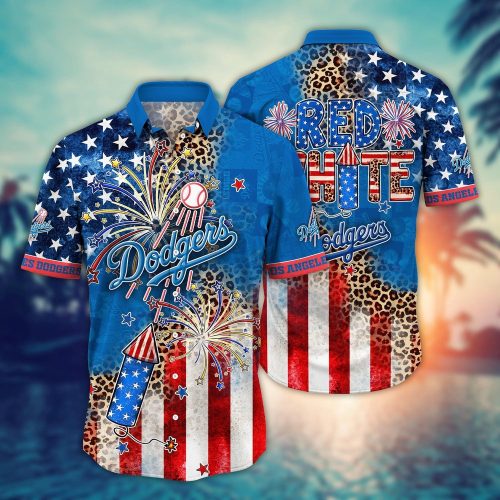 MLB Los Angeles Dodgers Hawaii Shirt Independence Day Aloha Design for Fans