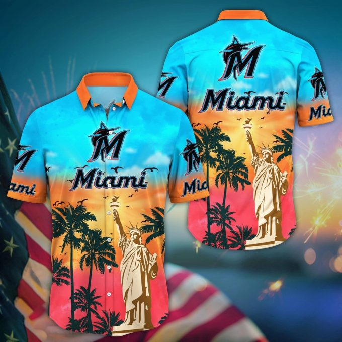 MLB Miami Marlins Hawaii Shirt: Sunrise to Sunset for Stylish Fans
