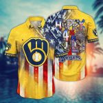 MLB Milwaukee Brewers Independence Day Hawaiian Shirt – Trendy Top for Fans