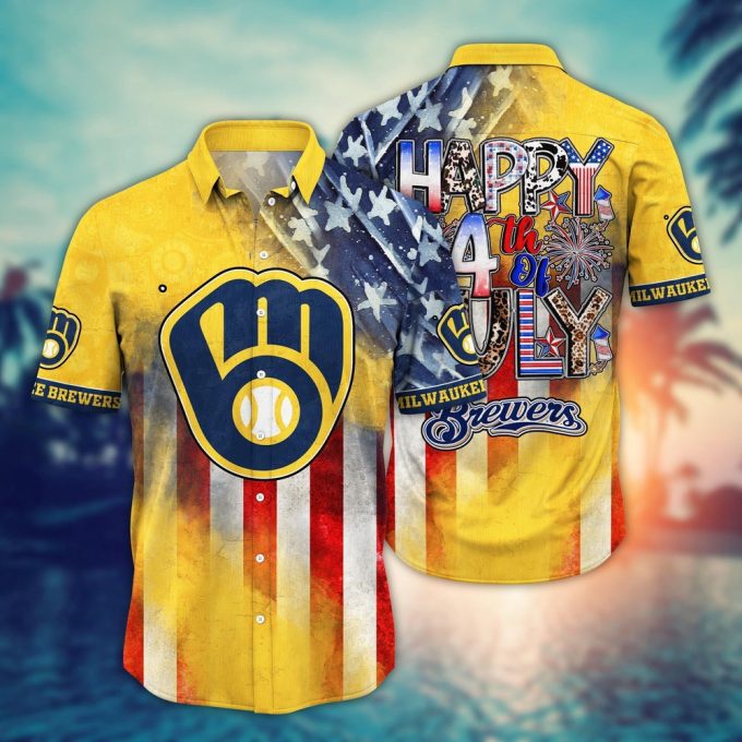 MLB Milwaukee Brewers Independence Day Hawaiian Shirt – Trendy Top for Fans