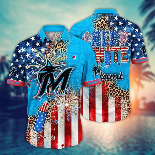 MLB Miami Marlins Independence Day Aloha Shirt - Vibrant Design for Cool Fans