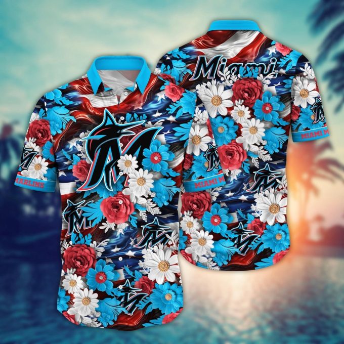 MLB Miami Marlins Hawaii Shirt Independence Day – Perfect for Cool Fans!
