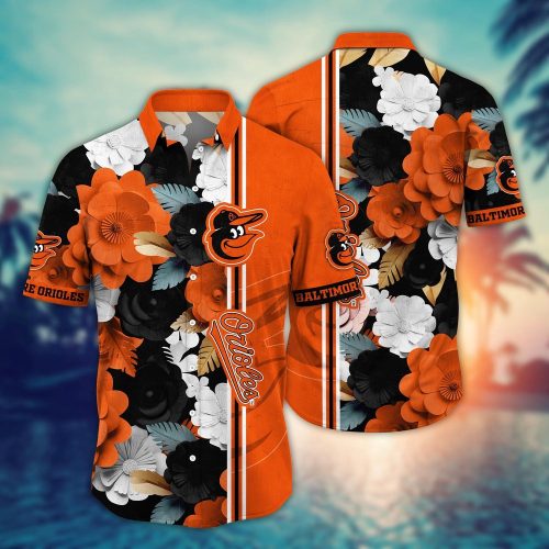 MLB Baltimore Orioles Floral Hawaiian Shirt - Perfect for Sport Fans!