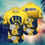 MLB Milwaukee Brewers Hawaiian Shirt: Stay Cool in Hawaiian Heatwave for Sport Fans