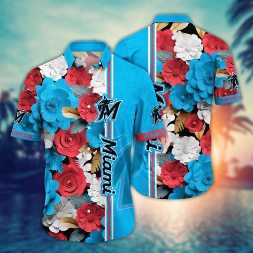 MLB Miami Marlins Hawaiian Shirt: Floral Fashion Frenzy for Sport Fans