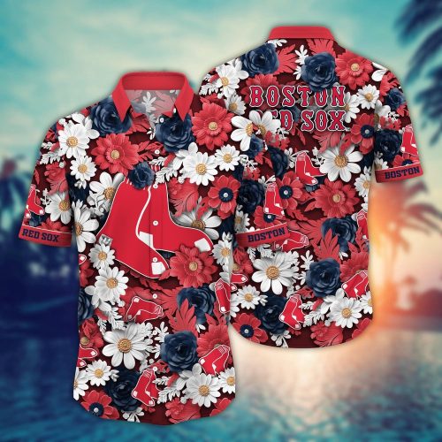 MLB Boston Red Sox Hawaiian Shirt: Flower Floral Fusion Fashion for Fans