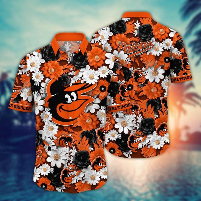 MLB Baltimore Orioles Hawaiian Shirt: Floral Fusion Fashion for Fans