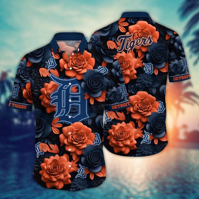 MLB Detroit Tigers Hawaiian Shirt: Flower Aloha Style for Fans