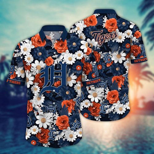 Detroit Tigers Hawaiian Shirt: Flower Floral Fusion Fashion For Fans