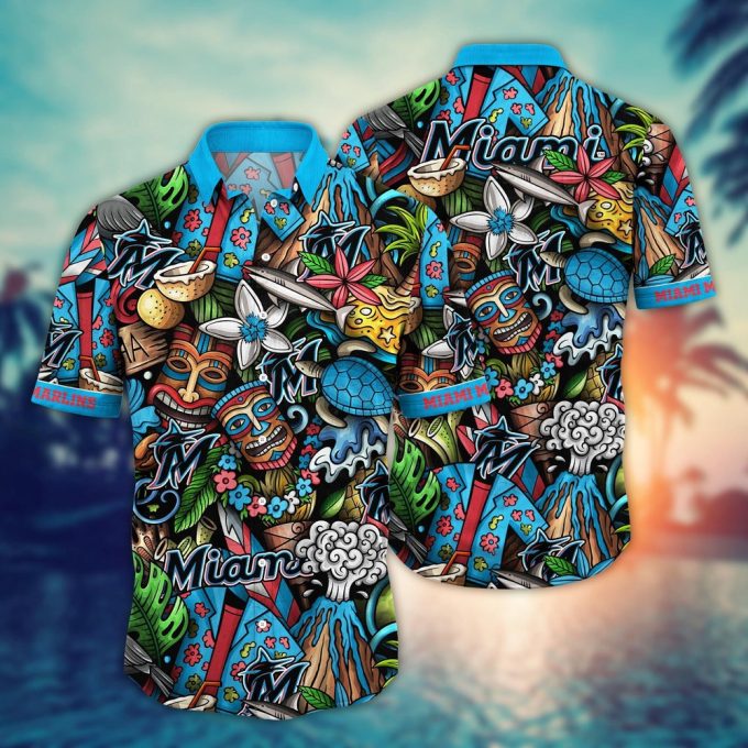 MLB Miami Marlins Hawaiian Shirt: Make a Style Statement with Flower Strike Design
