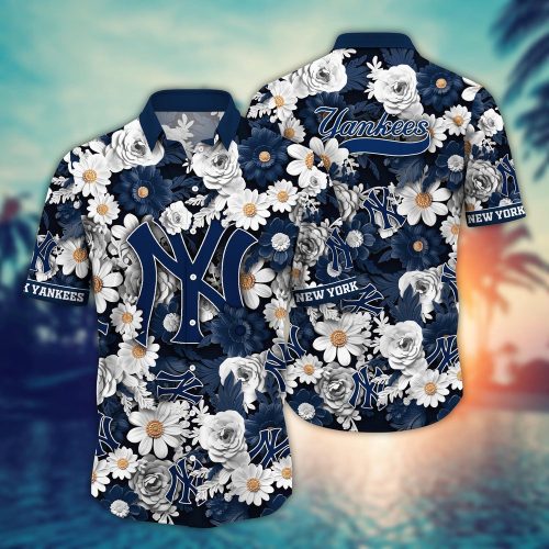 MLB New York Yankees Hawaiian Shirt: Flower Floral Fusion Fashion For Fans